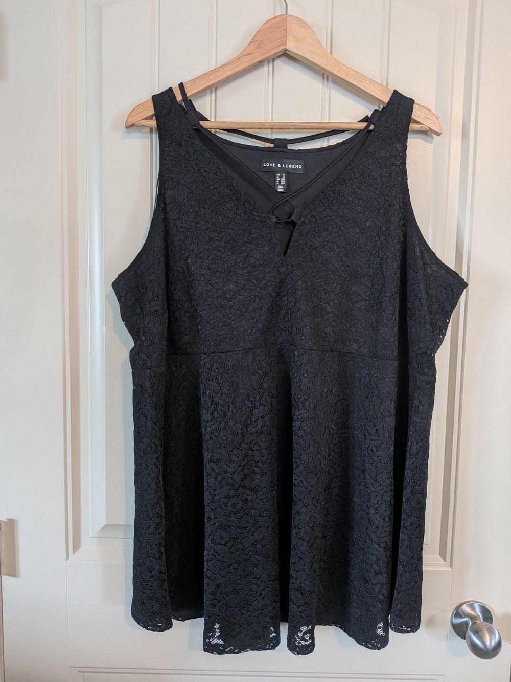 NWOT Love & Legend Black Lace Sleeveless Top
